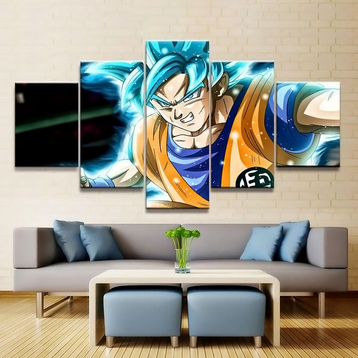 Dragon Ball - 5 Pieces Wall Art - Goku - Super Saiyan Blue - Dragon Ball Poster - Dragon Ball Canvas