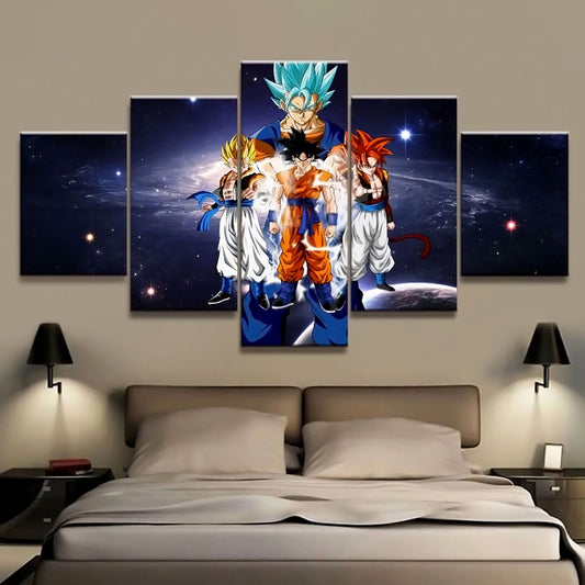 Dragon Ball - 5 Pieces Wall Art - Goku - Super Saiyan Blue - Super Saiyan - Mastered Ultra Instinct- Dragon Ball Poster - Dragon Ball Canvas