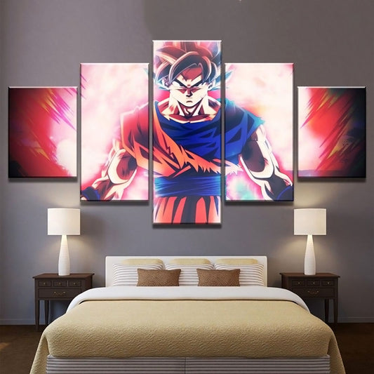 Dragon Ball - 5 Pieces Wall Art - Goku - Super Saiyan God - Dragon Ball Poster - Dragon Ball Canvas