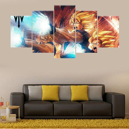 Dragon Ball - 5 Pieces Wall Art - Goku - Vegeta - Gohan - Super Saiyan - Dragon Ball Poster - Dragon Ball Canvas