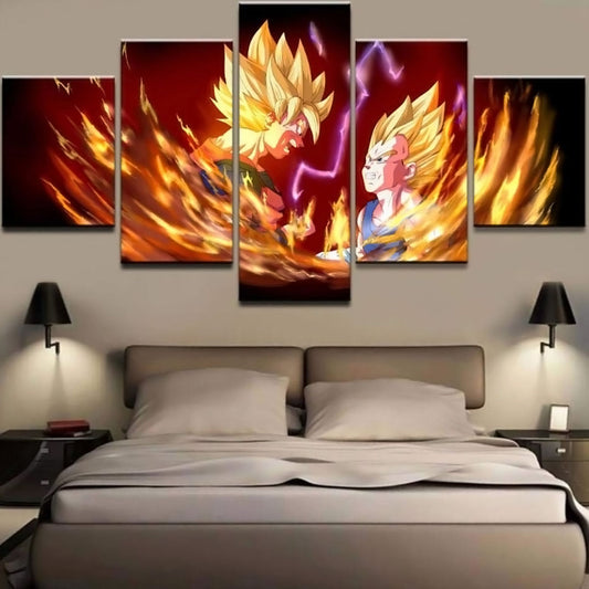 Dragon Ball - 5 Pieces Wall Art - Goku - Vegeta - Super Saiyan - Dragon Ball Poster - Dragon Ball Canvas