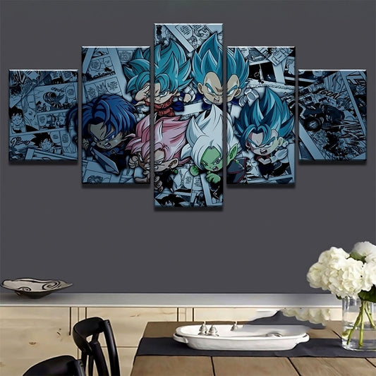Dragon Ball - 5 Pieces Wall Art - Goku - Vegeta - Trunks - Black Goku - Dragon Ball Poster - Dragon Ball Canvas