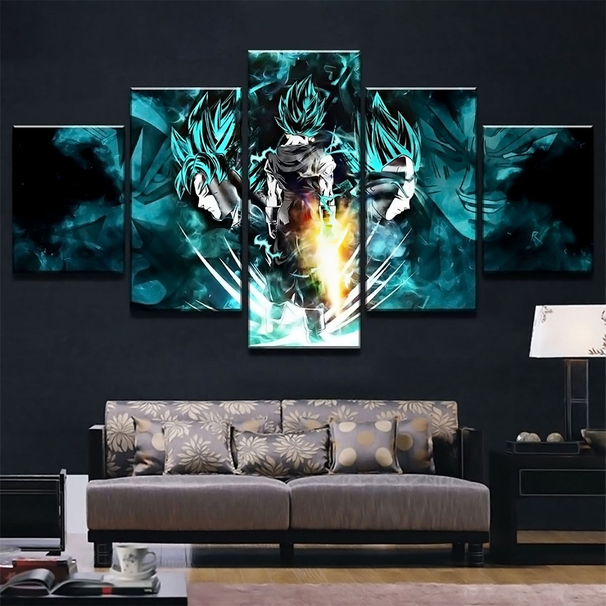 Dragon Ball - 5 Pieces Wall Art - Goku - Vegeta - Vegeto - Super Saiyan Blue - Dragon Ball Poster - Dragon Ball Canvas