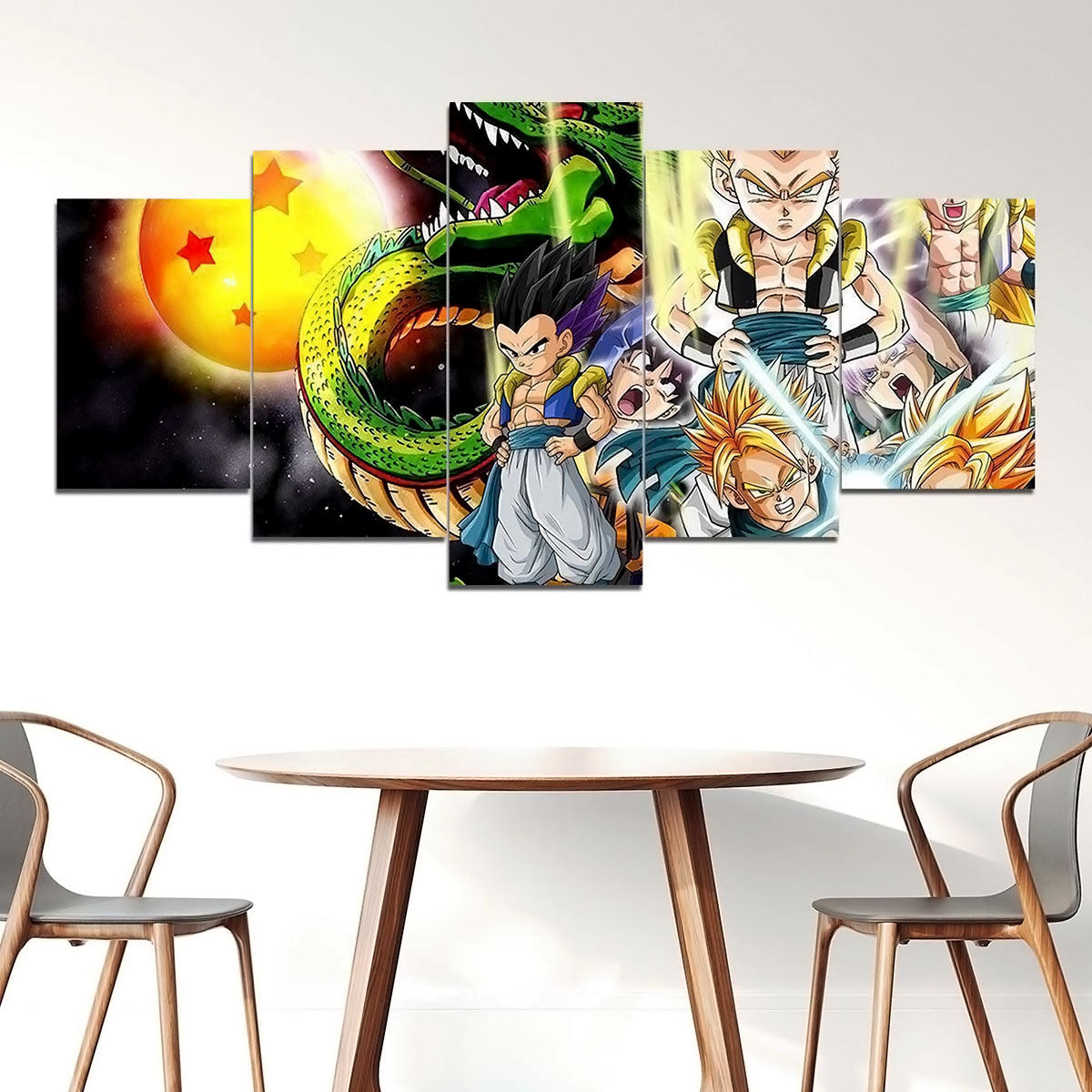 Dragon Ball - 5 Pieces Wall Art - Goten - Trunks - Gotenks - Shenlong - Dragon Ball Poster - Dragon Ball Canvas
