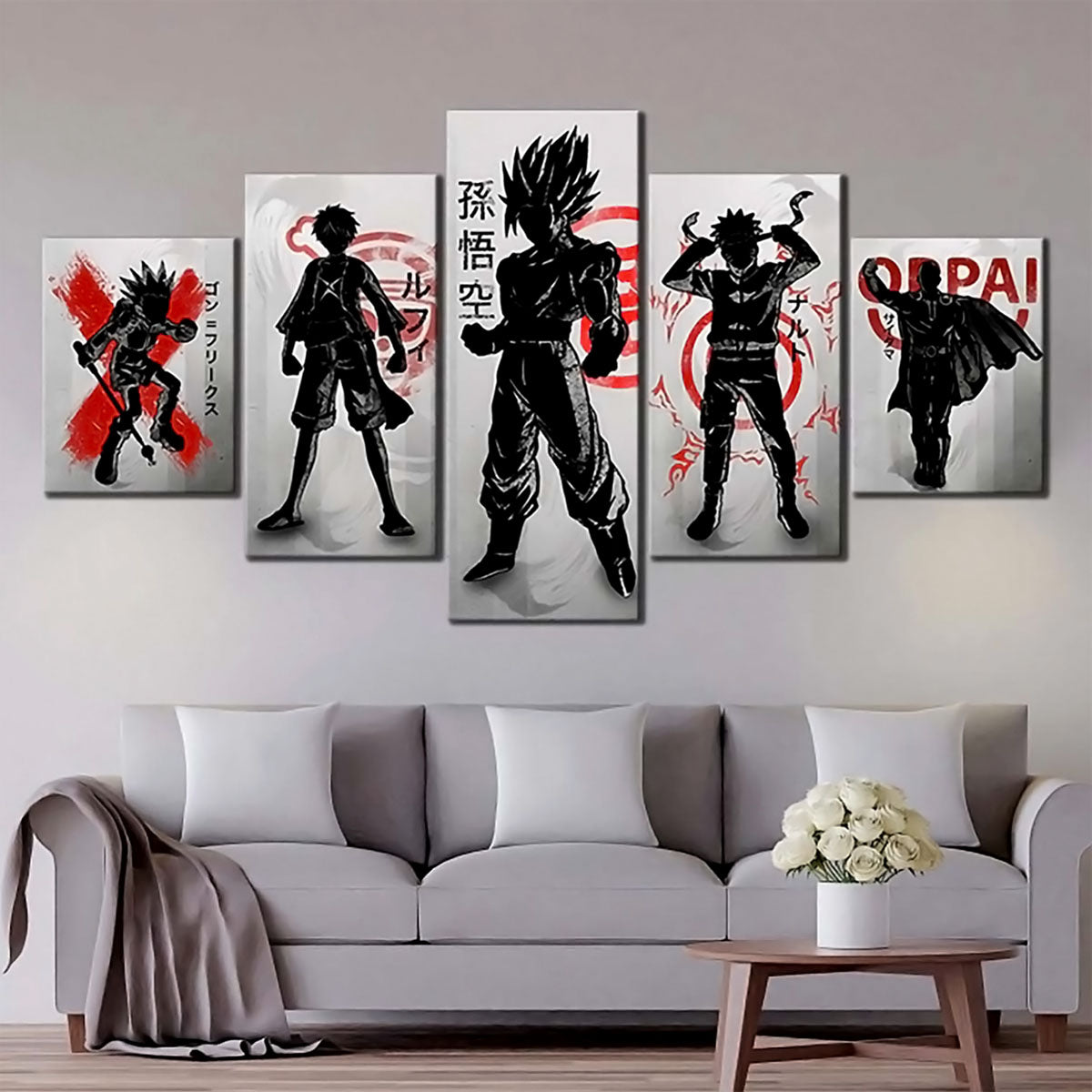 Dragon Ball - 5 Pieces Wall Art - Luffy - Goku - Naruto - Dragon Ball Poster - Dragon Ball Canvas