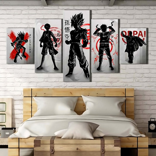 Dragon Ball - 5 Pieces Wall Art - Luffy - Goku - Naruto - Dragon Ball Poster - Dragon Ball Canvas