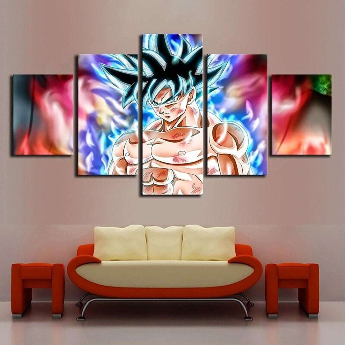 Dragon Ball - 5 Pieces Wall Art - Mastered Ultra Instinct Goku - Dragon Ball Poster - Dragon Ball Canvas