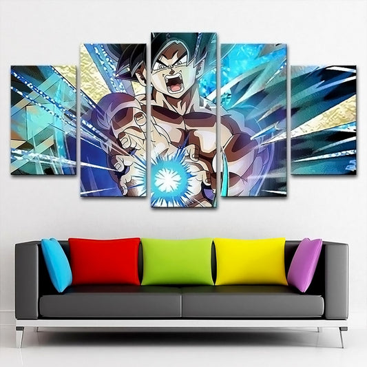 Dragon Ball - 5 Pieces Wall Art - Mastered Ultra Instinct Goku - Dragon Ball Poster - Dragon Ball Canvas