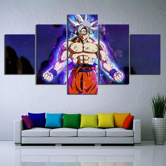Dragon Ball - 5 Pieces Wall Art - Mastered Ultra Instinct Goku - Dragon Ball Poster - Dragon Ball Canvas