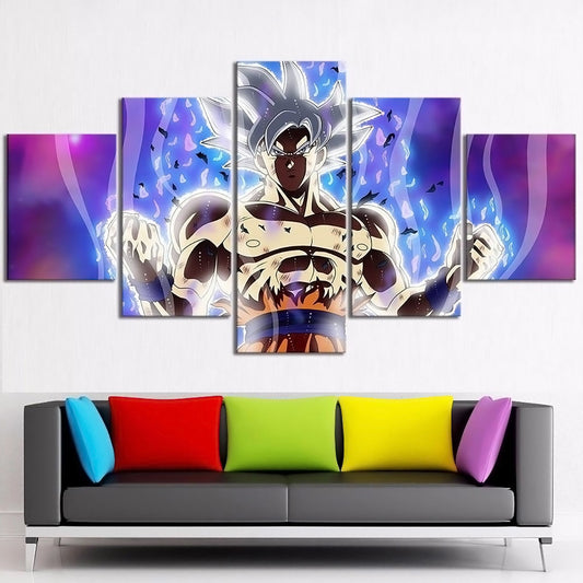Dragon Ball - 5 Pieces Wall Art - Mastered Ultra Instinct Goku - Dragon Ball Poster - Dragon Ball Canvas