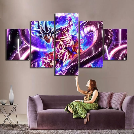 Dragon Ball - 5 Pieces Wall Art - Mastered Ultra Instinct Goku - Dragon Ball Poster - Dragon Ball Canvas