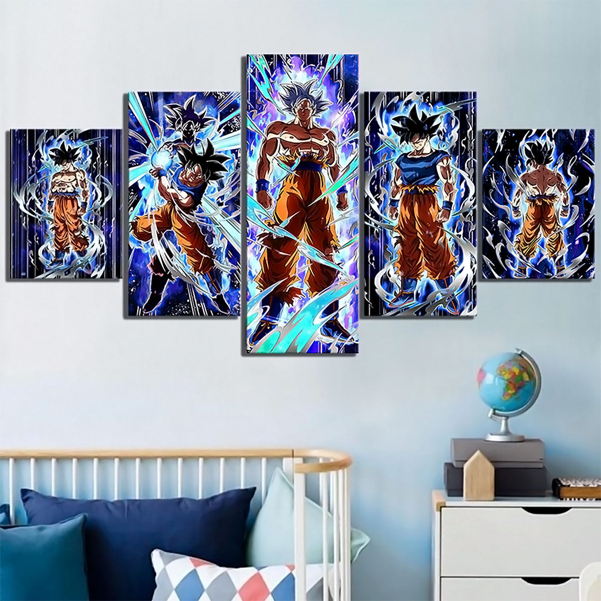 Dragon Ball - 5 Pieces Wall Art - Mastered Ultra Instinct Goku - Dragon Ball Poster - Dragon Ball Canvas