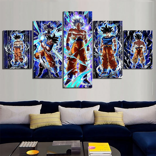 Dragon Ball - 5 Pieces Wall Art - Mastered Ultra Instinct Goku - Dragon Ball Poster - Dragon Ball Canvas