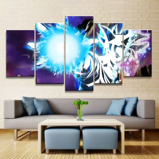 Dragon Ball - 5 Pieces Wall Art - Mastered Ultra Instinct Goku - Dragon Ball Poster - Dragon Ball Canvas Canvas