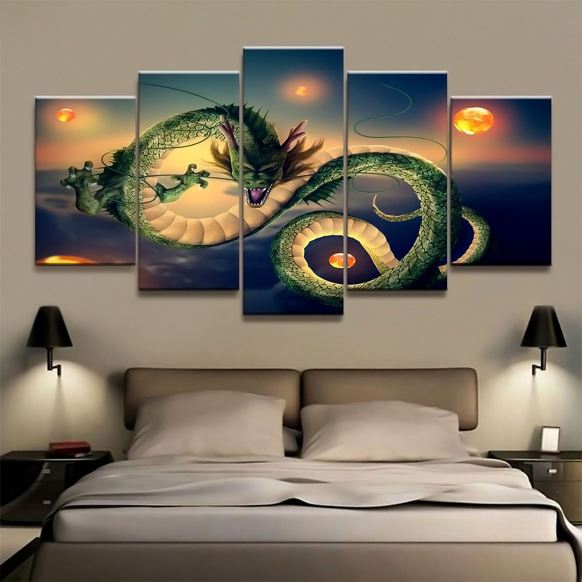 Dragon Ball - 5 Pieces Wall Art - Shenlong - Dragon Ball Poster - Dragon Ball Canvas