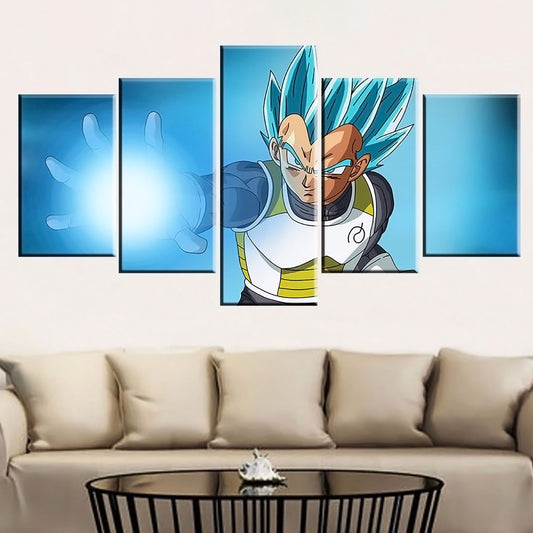 Dragon Ball - 5 Pieces Wall Art - Vegeta - Super Saiyan Blue - Dragon Ball Poster - Dragon Ball Canvas