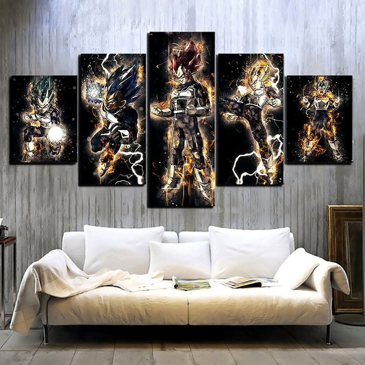 Dragon Ball Super Canvas Wall Art - DR5146 - Super Saiyan God Vegeta - Super Saiyan Blue Vegeta