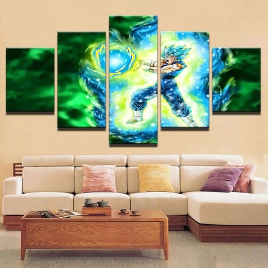 Dragon Ball - 5 Pieces Wall Art - Vegeto - Super Saiyan Blue - Dragon Ball Poster - Dragon Ball Canvas