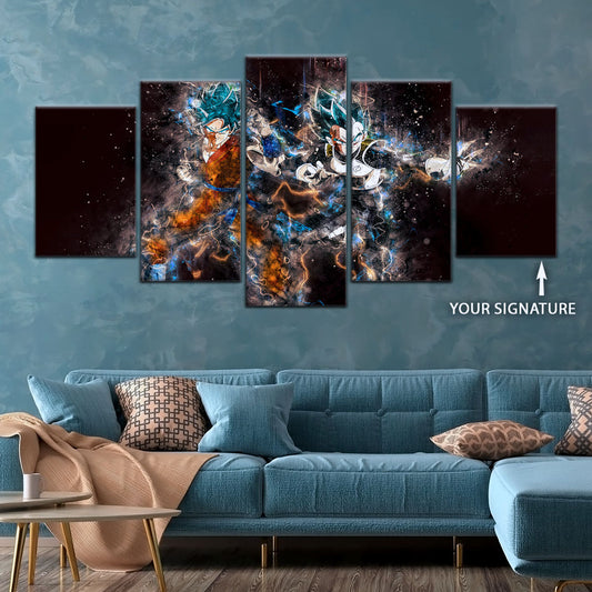 Dragon Ball Super Canvas Wall Art - DR5065 - Super Saiyan Blue Goku - Super Saiyan Blue Vegeta