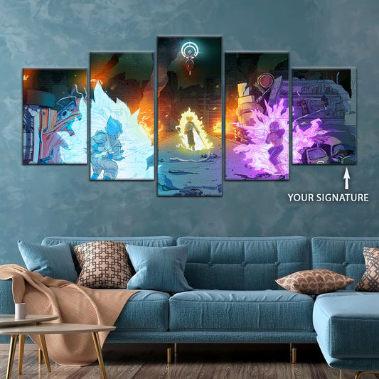 Dragon Ball Super Canvas Wall Art - DR5060 - Super Saiyan Blue Goku - Ultra Ego Vegeta vs Zamasu