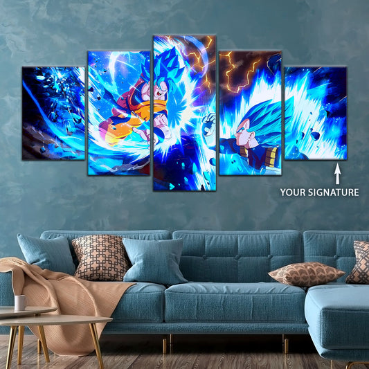 Dragon Ball Super Canvas Wall Art - DR5064 - Super Saiyan Blue Goku - Super Saiyan Blue Vegeta