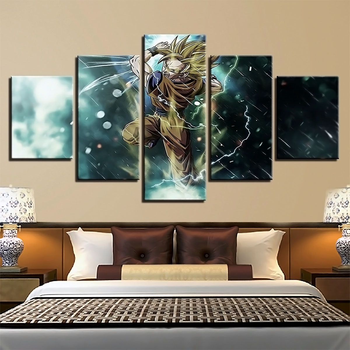 Dragon Ball - 5 Pieces Wall Art - Goku - Super Saiyan 3 - Dragon Ball Poster - Dragon Ball Canvas