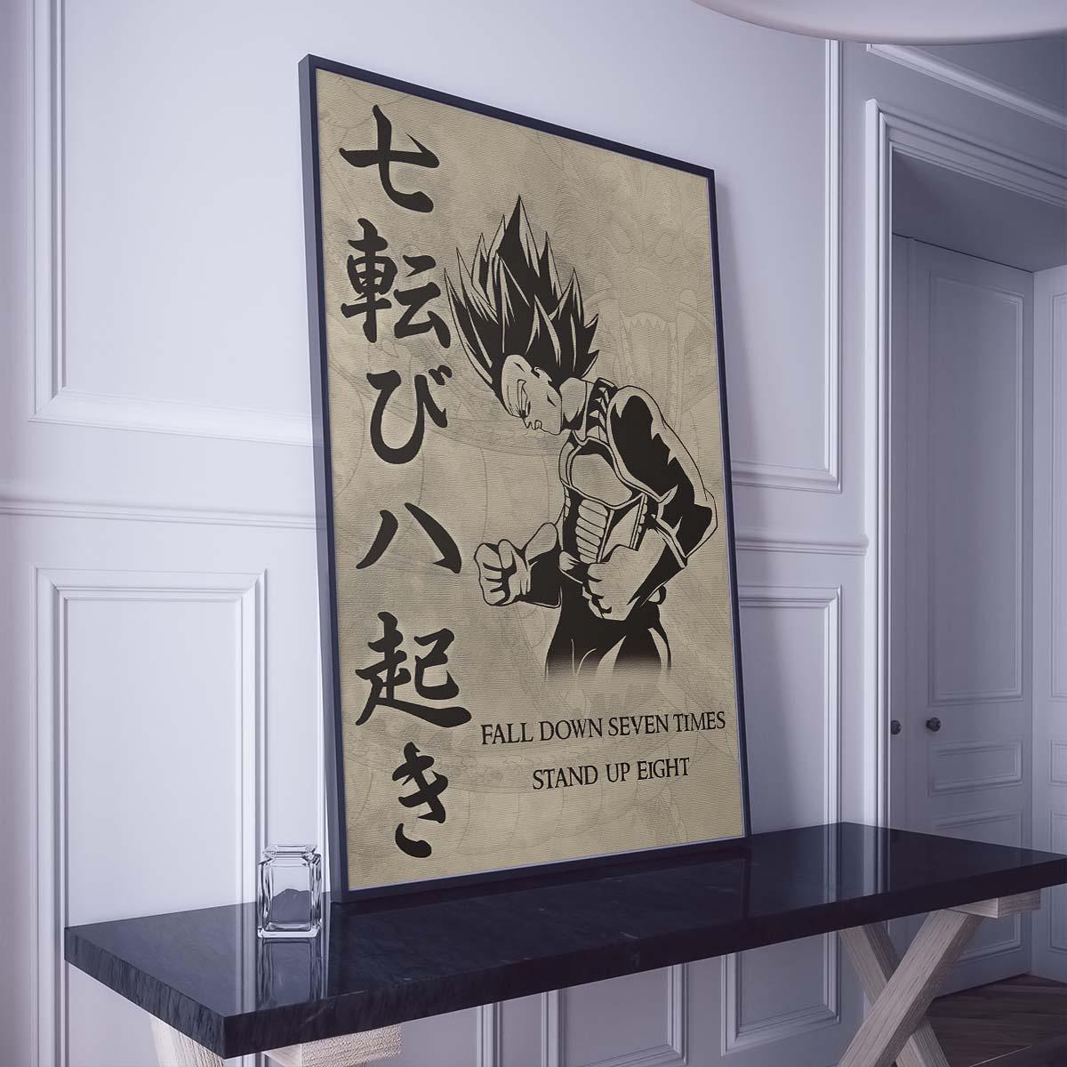 Dragon Ball Wall Art - Dragon Ball Poster - Dragon Ball Canvas - Fall Down Seven Times Stand Up Eight - Vegeta - DR012 - Vertical Poster - Vertical Canvas