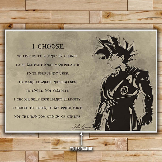 Dragon Ball Wall Art - Dragon Ball Poster - Dragon Ball Canvas - I Choose - Goku - DR031 - Horizontal Canvas - Horizontal Poster