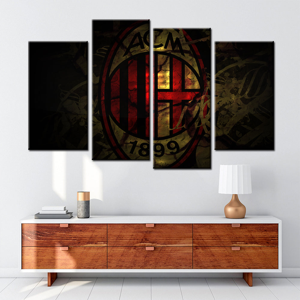 Football Wall Art - FB5025 - Serie A - AC Milan - ACM 1899 - Football Poster - Football Canvas