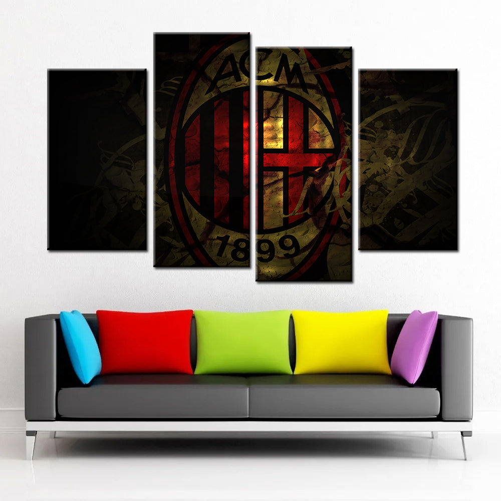 Football Wall Art - FB5025 - Serie A - AC Milan - ACM 1899 - Football Poster - Football Canvas