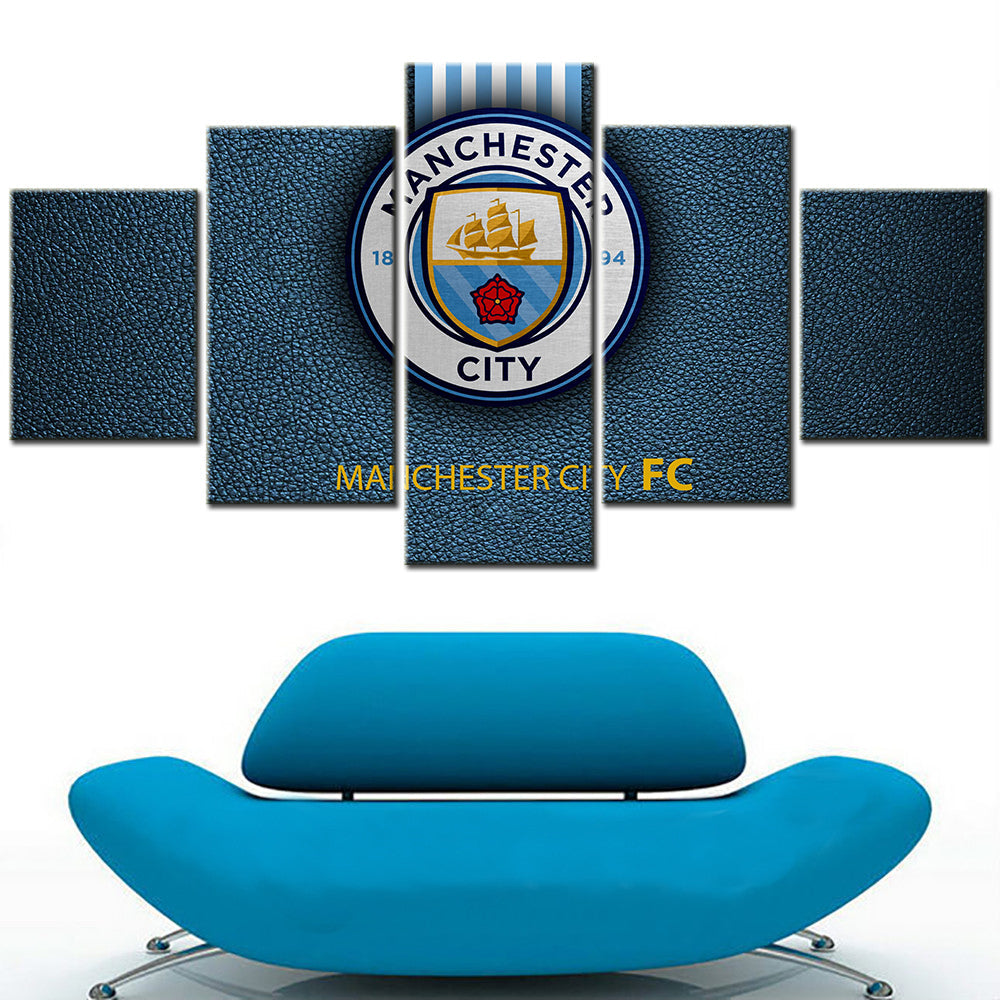 Football - 5 Pieces Wall Art - FB5012 - Manchester City F.C - Football Poster - Football Canvas