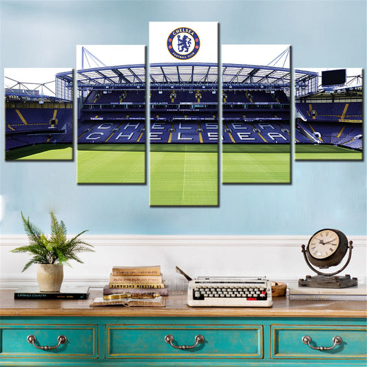 Football - 5 Pieces Wall Art - FB5017 - Chelsea Football Club Stadium - Football Poster - Football Canvas