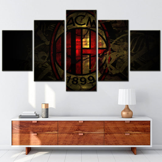 Soccer Canvas Wall Art - FB5025 - Serie A - AC Milan - ACM 1899
