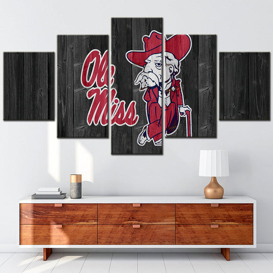American Football Canvas Wall Art - FT5005 - Ole Miss Rebels Football