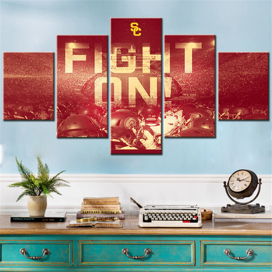 Football Team - 5 Pieces Wall Art - FT5010 - USC Trojans Football - Football Team Poster - Football Team Canvas