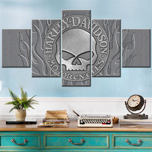 Harley Davidson - 5 Pieces Wall Art - HD5005 - Harley Davidson - Willie G Skull - Motor Cycles - Harley Davidson Poster - Harley Davidson Canvas