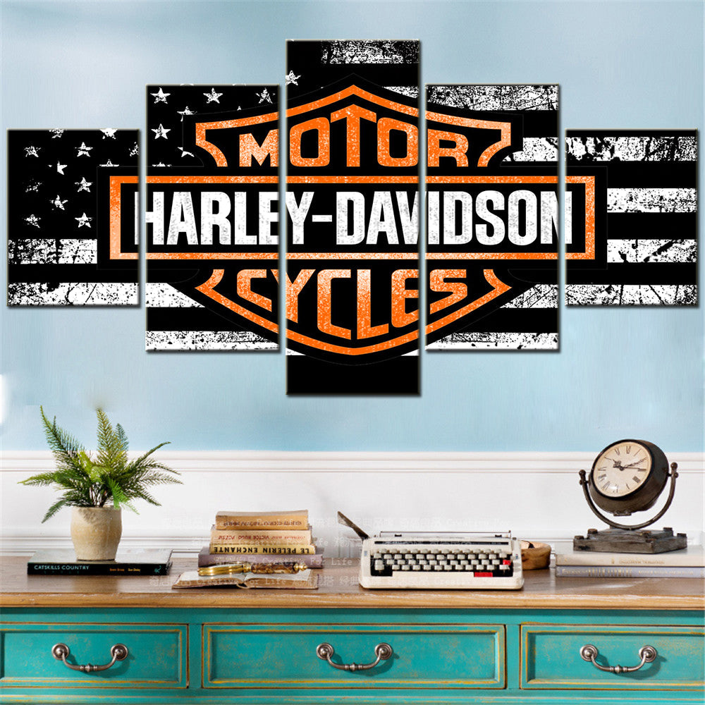 Harley Davidson - 5 Pieces Wall Art - HD5001 - Harley Davidson American - Harley Davidson Poster - Harley Davidson Canvas