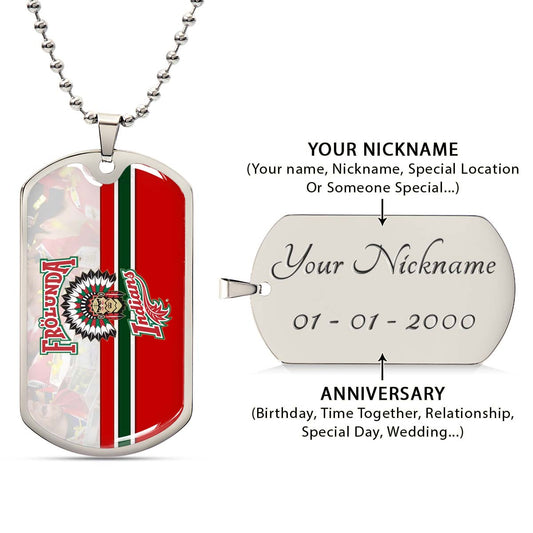 Hockey Dog Tag Necklace - HKD006 - Frolunda Indians - FHC Golden - Military Ball Chain