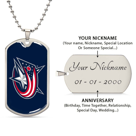 Ice Hockey - HKD022 - Columbus Blue Jackets Sports - Ice Hockey Dog Tag - Military Ball Chain - Luxury Dog Tag