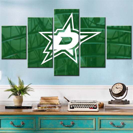 Ice Hockey Team - 5 Pieces Wall Art - IH5001 - Dallas Stars - Ice Hockey Team Poster - Ice Hockey Team Canvas