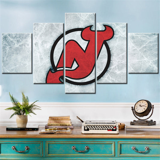 Ice Hockey Team - 5 Pieces Wall Art - IH5003 - New Jersey Devils - Ice Hockey Team Poster - Ice Hockey Team Canvas