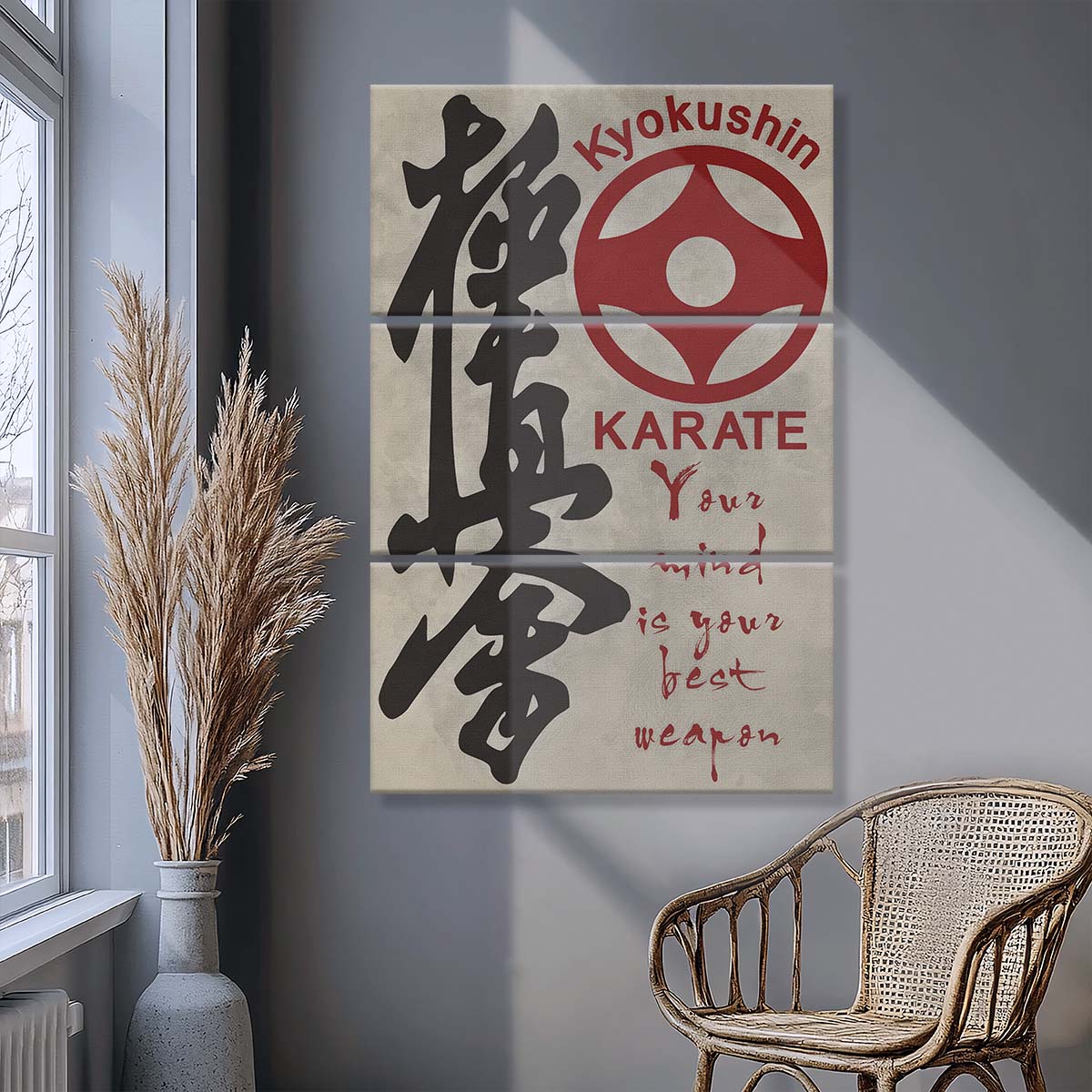 Karate - 3 Piece Wall Art - KA009 - Your Mind Is Your Best Weapon - Kyokushin Karate - Karate Canvas