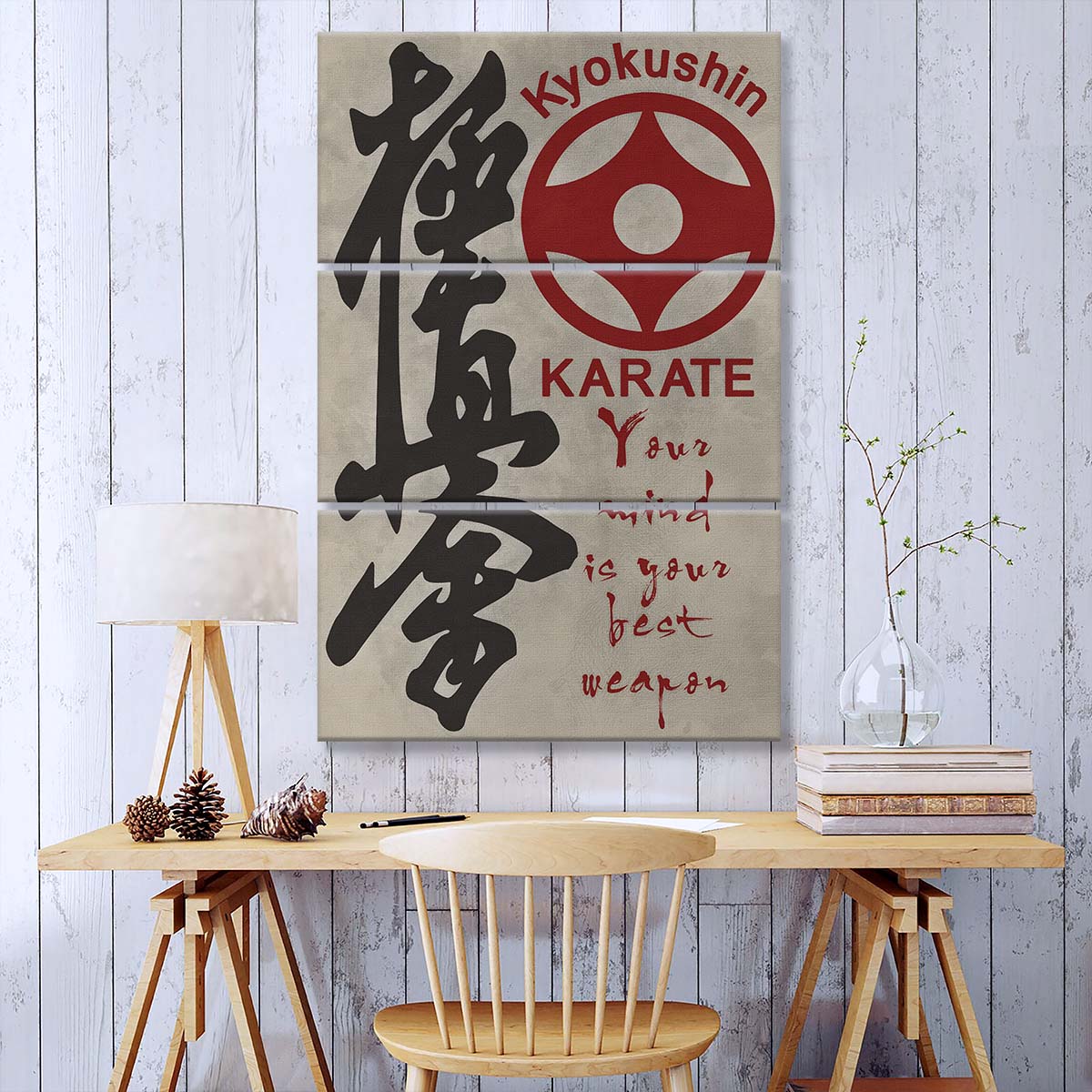 Karate - 3 Piece Wall Art - KA009 - Your Mind Is Your Best Weapon - Kyokushin Karate - Karate Canvas