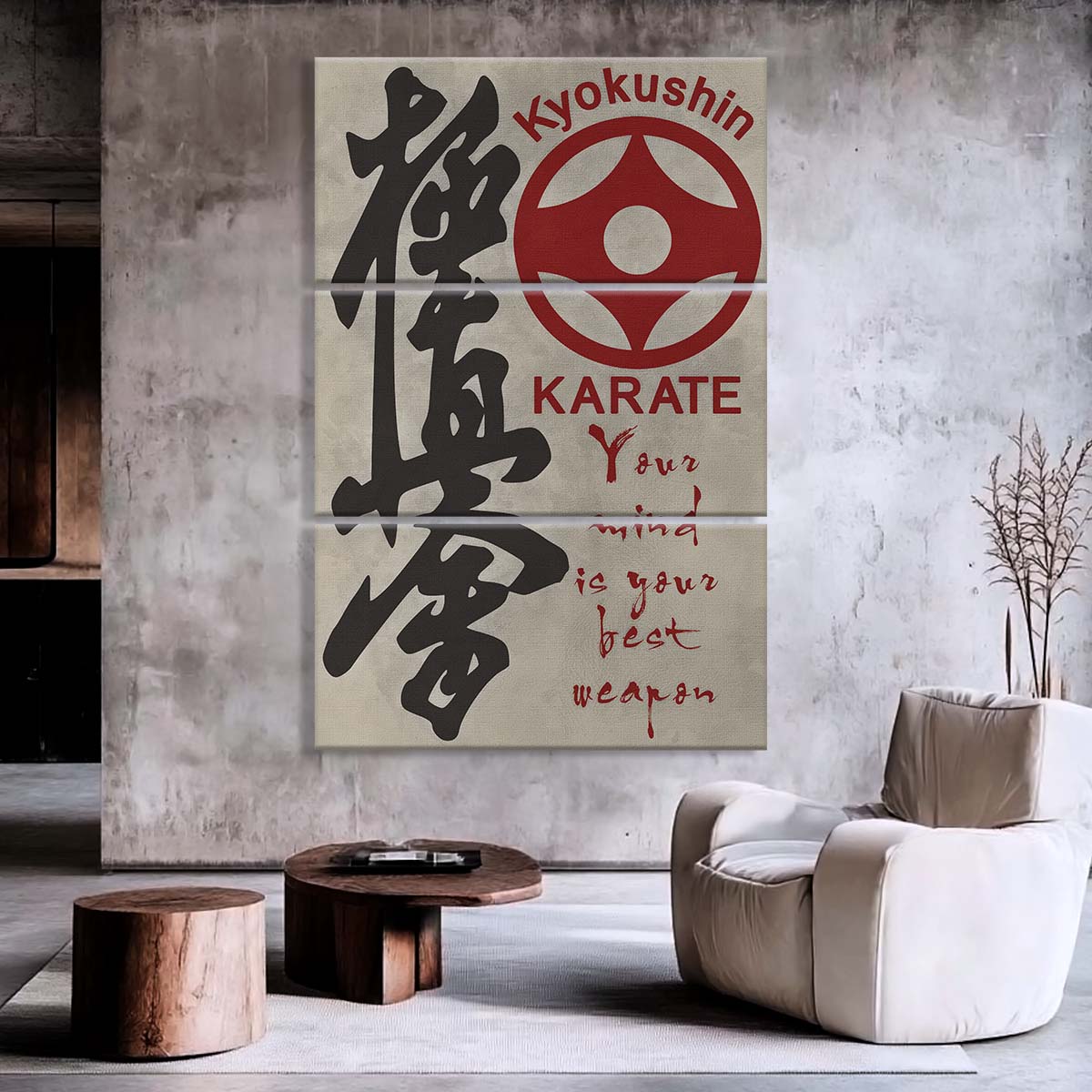 Karate - 3 Piece Wall Art - KA009 - Your Mind Is Your Best Weapon - Kyokushin Karate - Karate Canvas