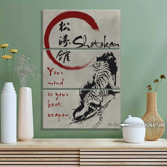 Karate - 3 Piece Wall Art - KA024 - Your Mind Is Your Best Weapon - Shotokan Karate - Karate Canvas