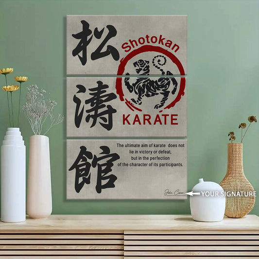 Karate - 3 Piece Wall Art - KA030 - The Ultimate Aim Of Karate - Shotokan Karate - Karate Canvas