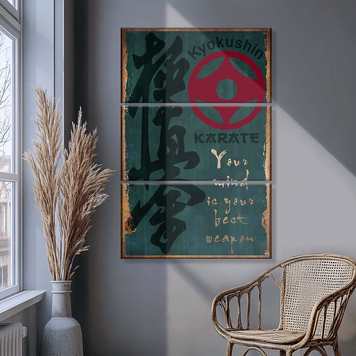 Karate - 3 Piece Wall Art - KA042 - Your Mind Is Your Best Weapon - Kyokushin Karate - Karate Canvas