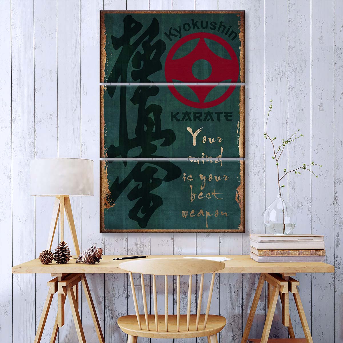 Karate - 3 Piece Wall Art - KA042 - Your Mind Is Your Best Weapon - Kyokushin Karate - Karate Canvas