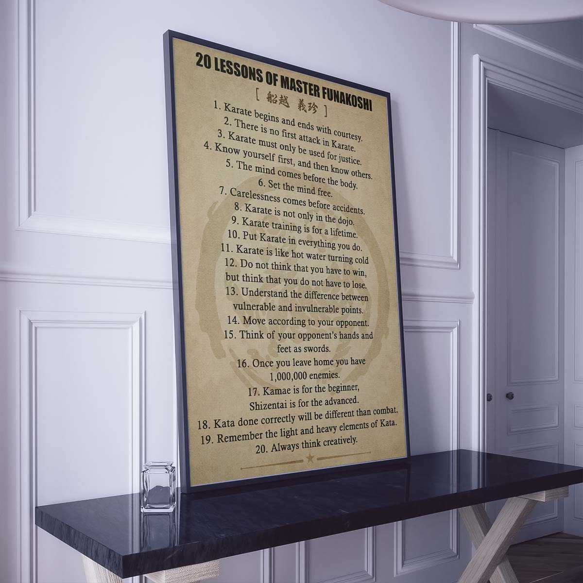 Karate Wall Art - Karate Poster - Karate Canvas - 20 Lessons of Master Funakoshi - KA004 - Vertical Canvas - Vertical Poster