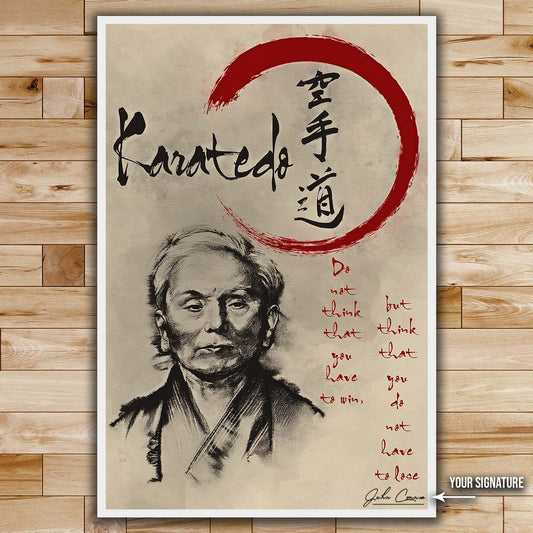 Karate Wall Art - Karate Poster - Karate Canvas - Do Not Think That You Have To Win - Gichin Funakoshi - KA003 - Vertical Canvas - Vertical Poster